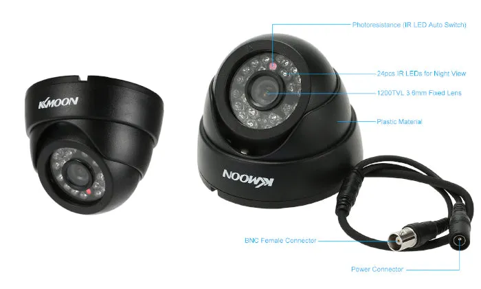 1200TVL Surveillance Camera Security CCTV Indoor Night Vision 1/3 In CMOS IR-CUT NTSC System