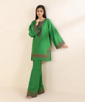 2 Piece - Embroidered Khaddar Suit