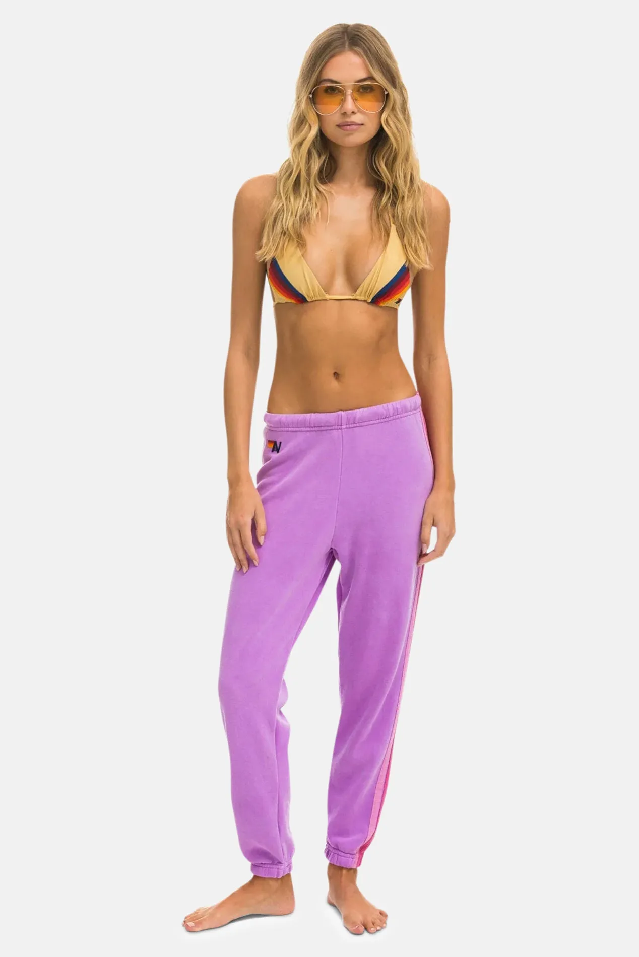 5 Stripe Sweatpants Neon Purple/Pink