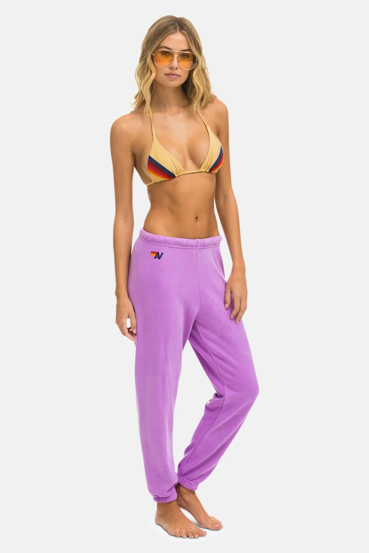 5 Stripe Sweatpants Neon Purple/Pink