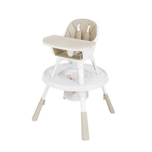 6-in-1 Baby High Chair Infant Activity Center With Height Adjustment-Beige