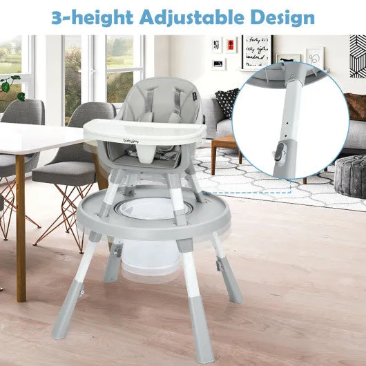 6-in-1 Baby High Chair Infant Activity Center With Height Adjustment-Gray