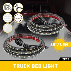 60inch Universal LED Truck Bed Lights Kit White Light with On/Off Switch 2Pcs