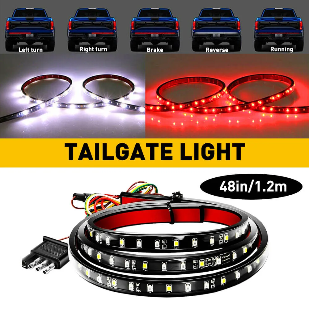 60inch/48inch Single Row LED Tailgate Light Bar for Universal Truck