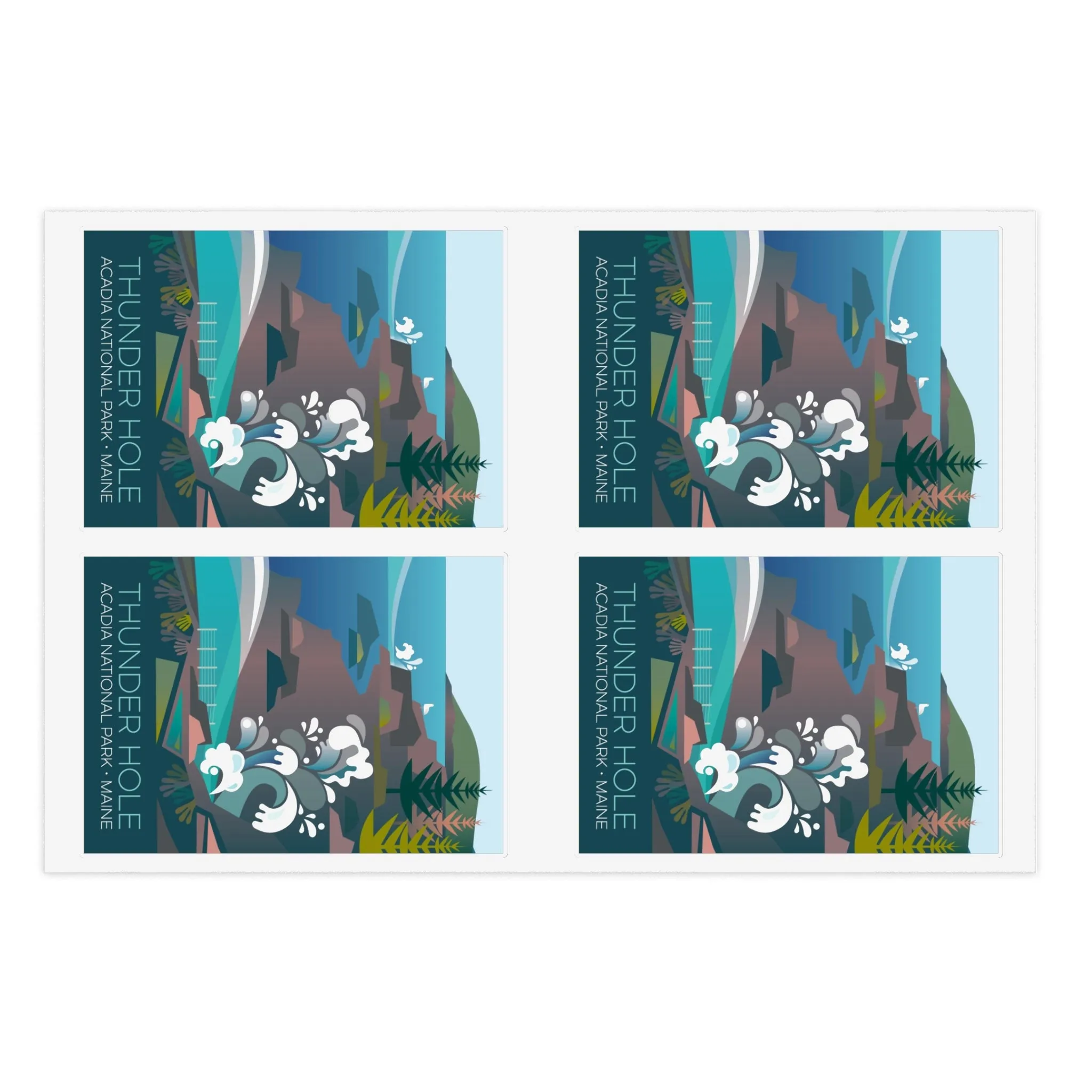 Acadia National Park, Thunder Hole Sticker Sheet