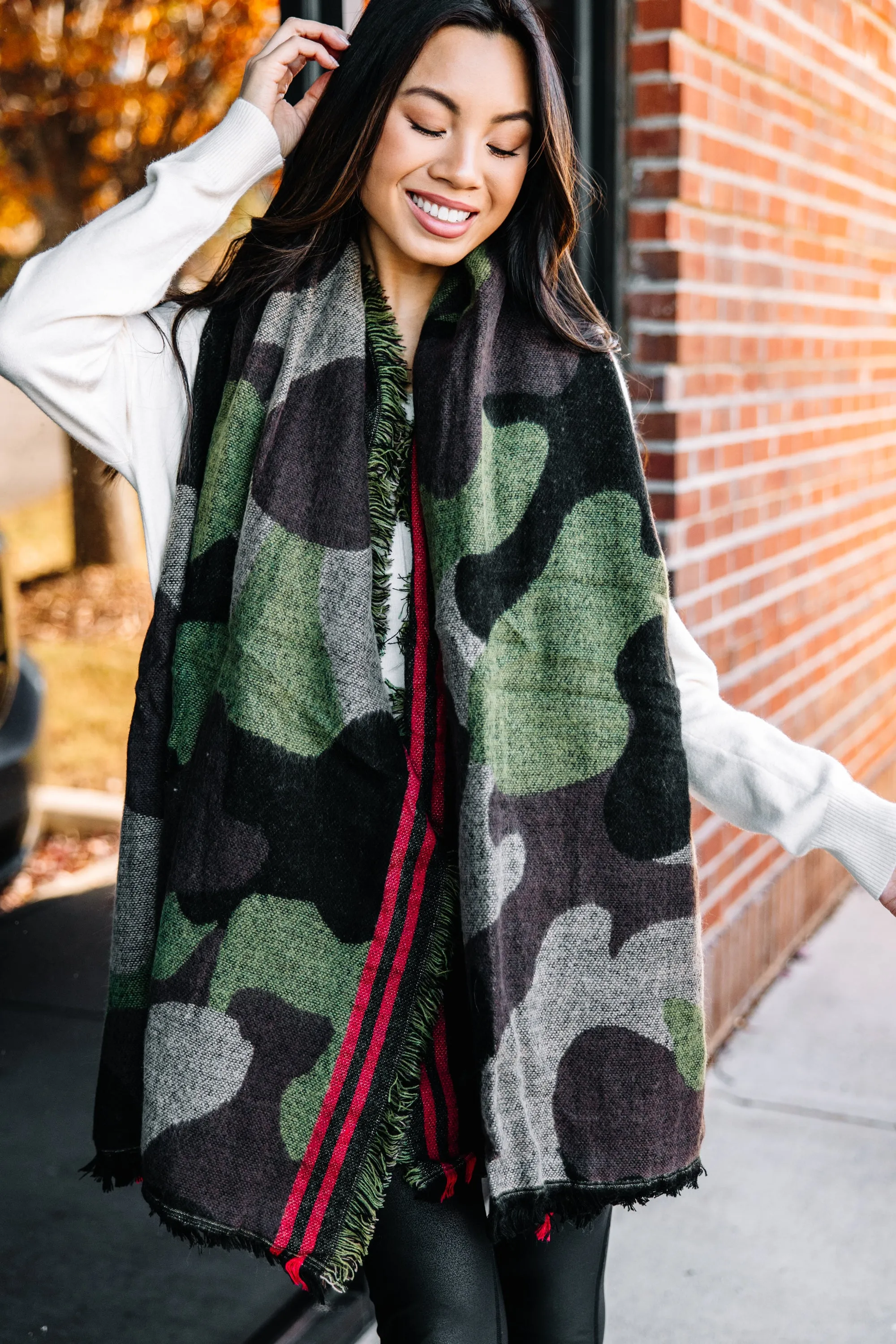 Always In Sight Green Camo Scarf