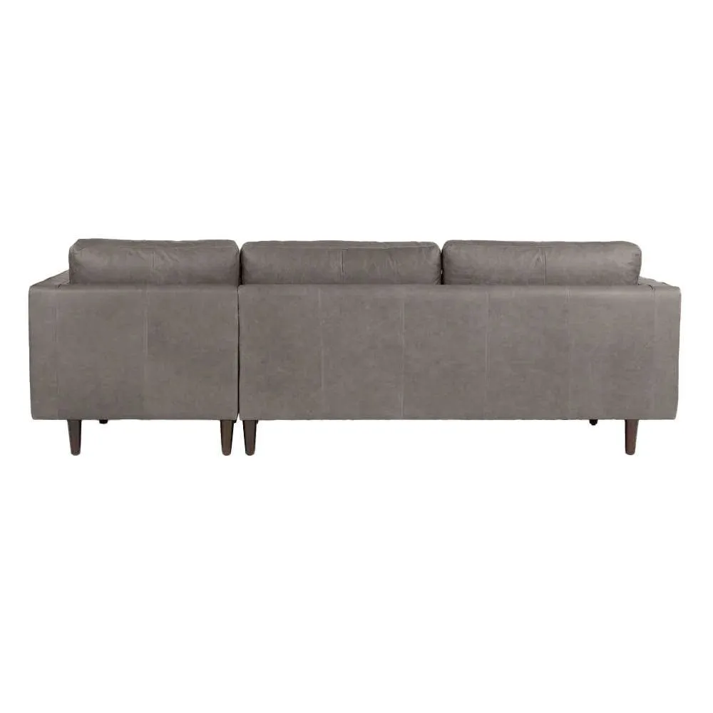 Ashla L-Shape Grey Faux Leather Sofa