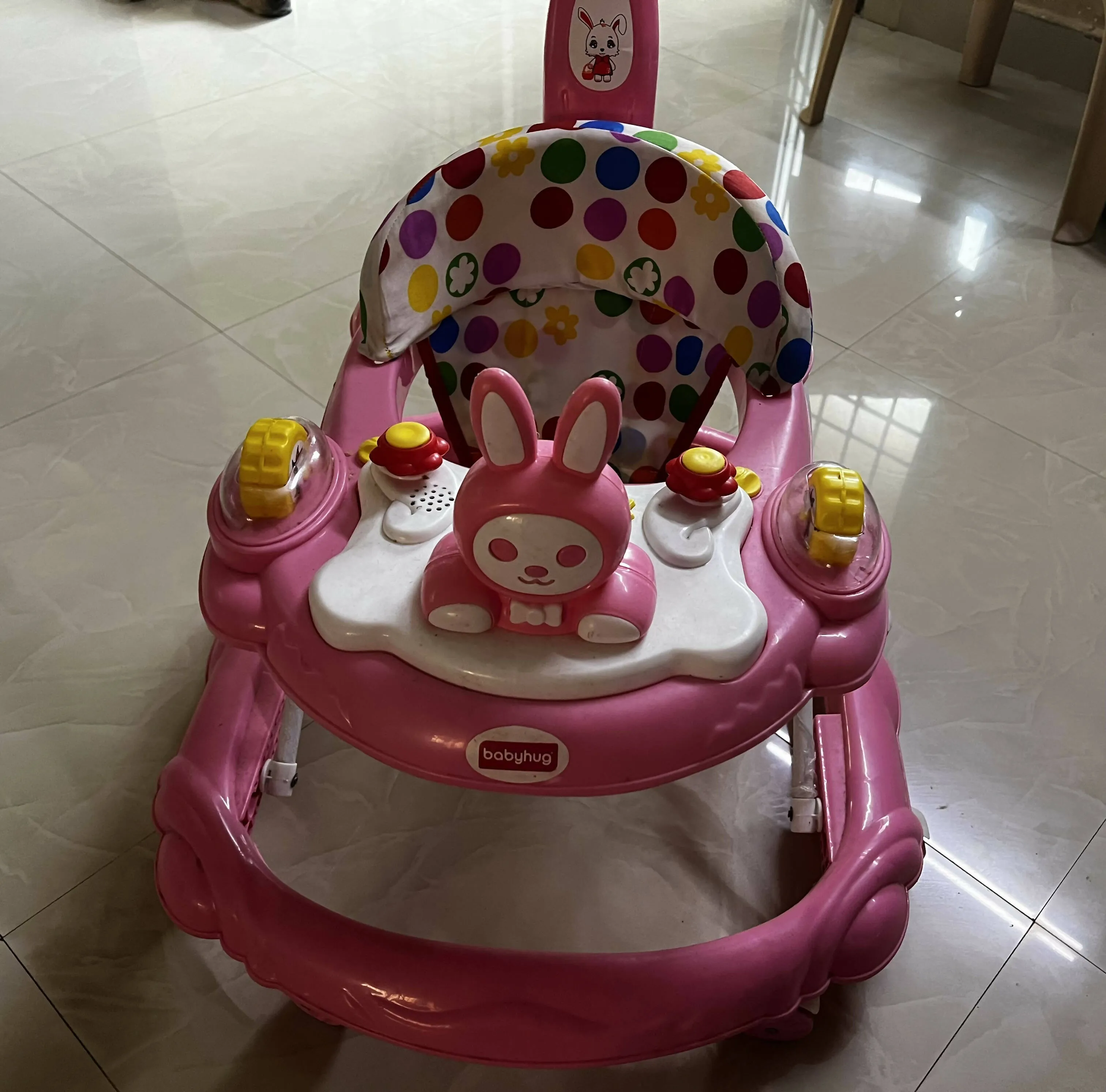 BABYHUG Bunny Walker-Pink (seat print & colour may vary