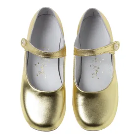 Button Strap Slipper, Gold