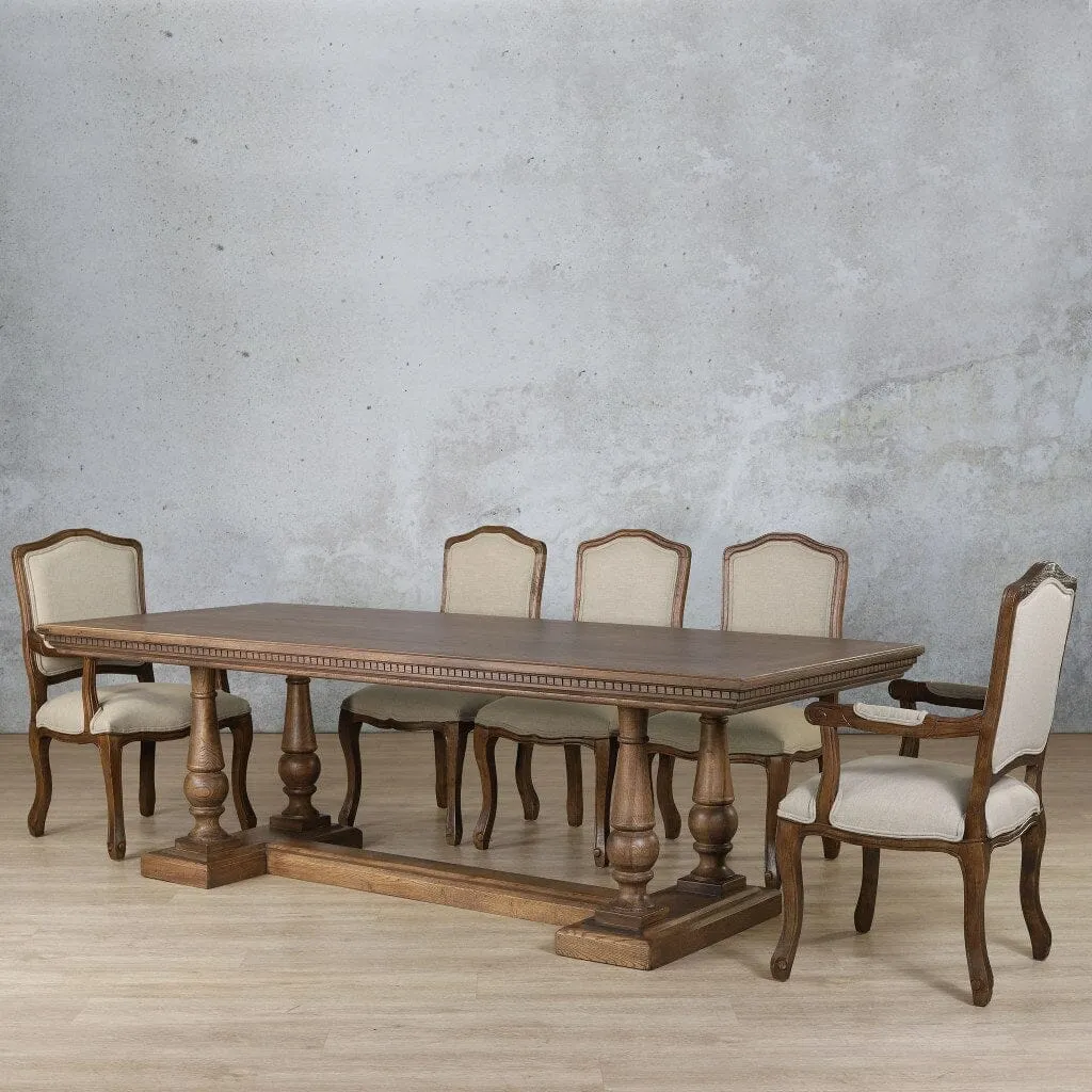 Charlotte Fluted Wood Top & Duke 8 Seater Dining Set