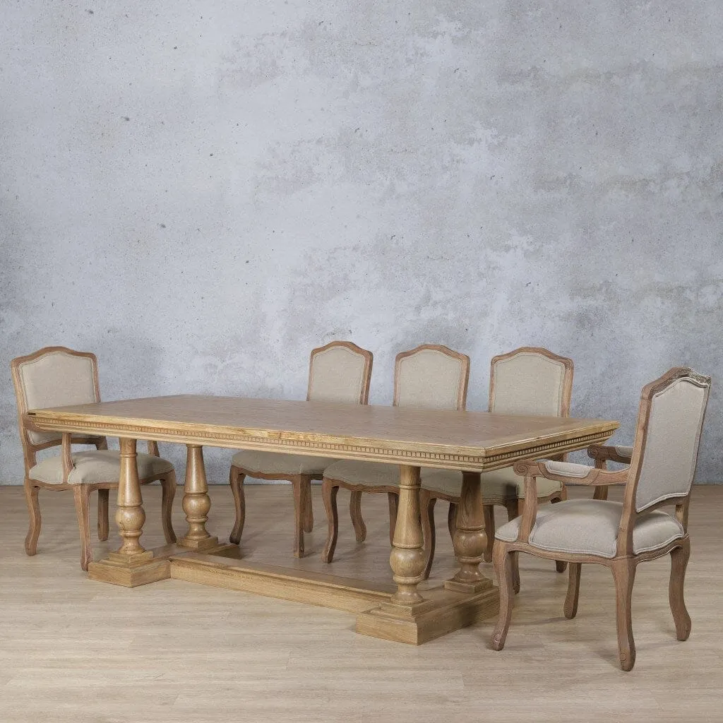 Charlotte Fluted Wood Top & Duke 8 Seater Dining Set