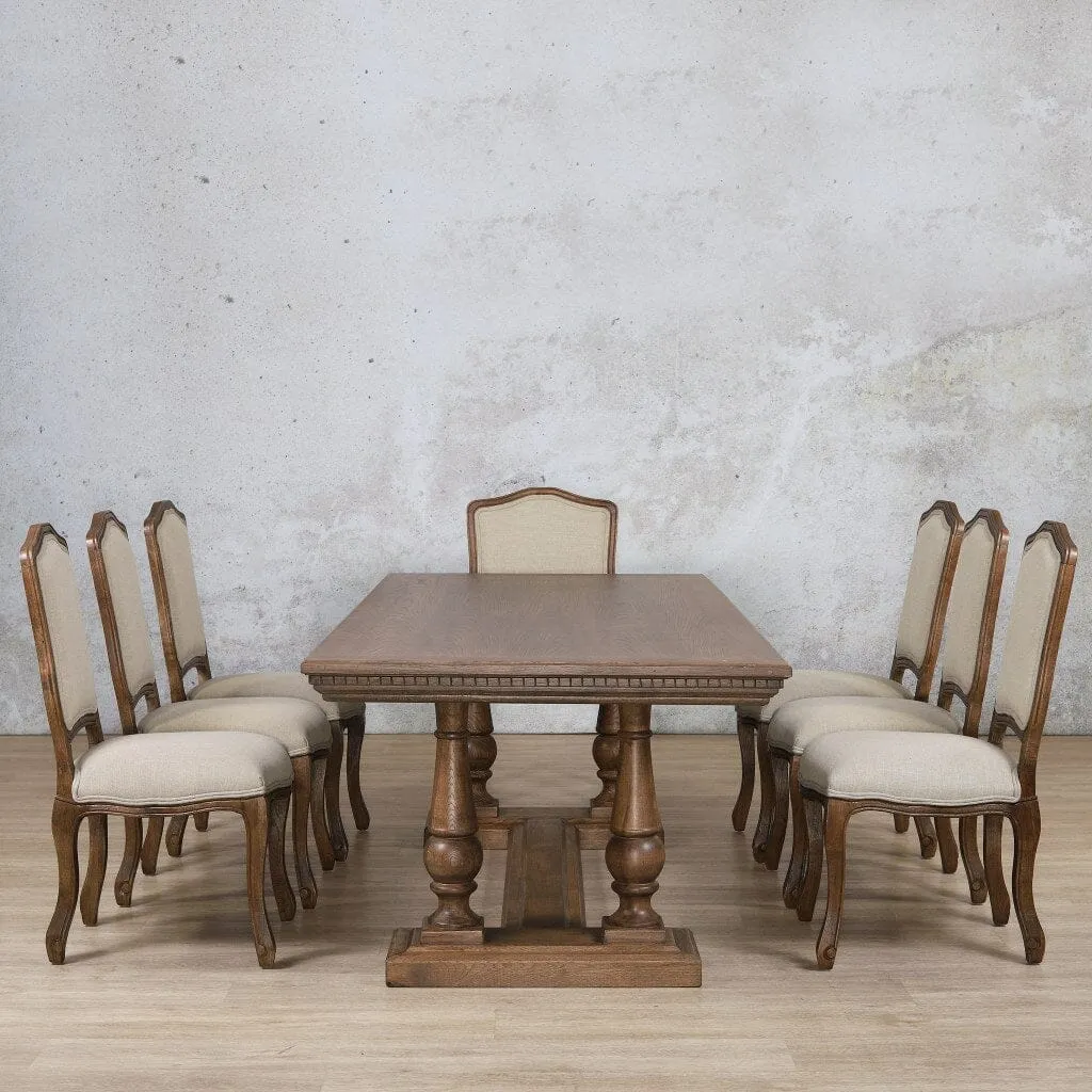 Charlotte Fluted Wood Top & Duke 8 Seater Dining Set