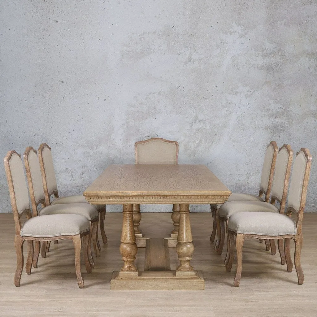 Charlotte Fluted Wood Top & Duke 8 Seater Dining Set