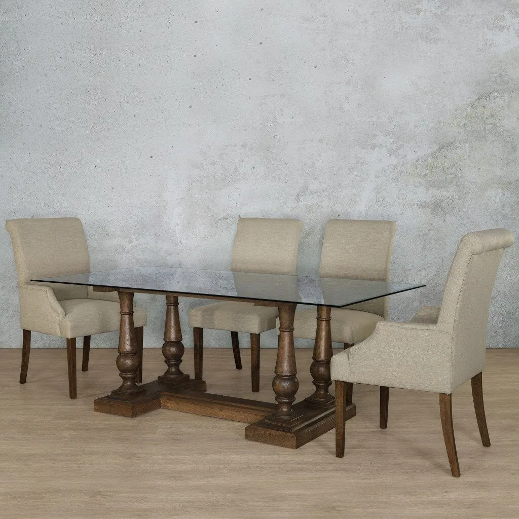 Charlotte Glass Top & Baron 6 Seater Dining Set