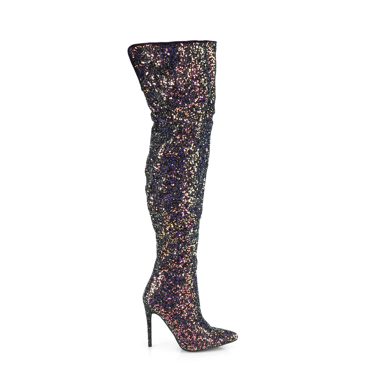 COURTLY-3015 Pleaser Shoes Glittery Thigh High Sexy Boot