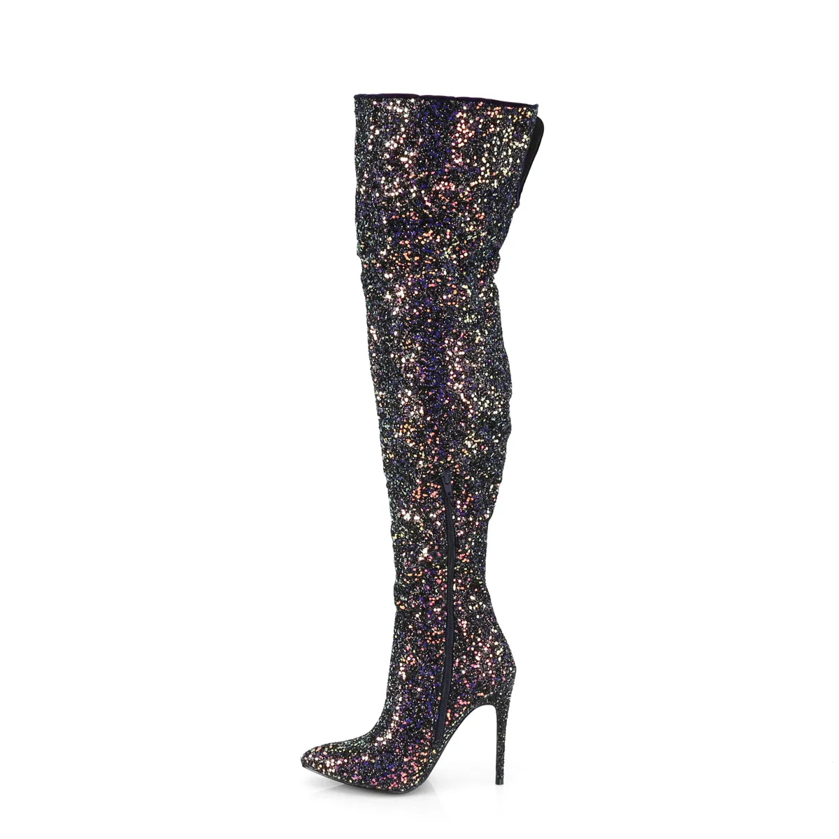 COURTLY-3015 Pleaser Shoes Glittery Thigh High Sexy Boot