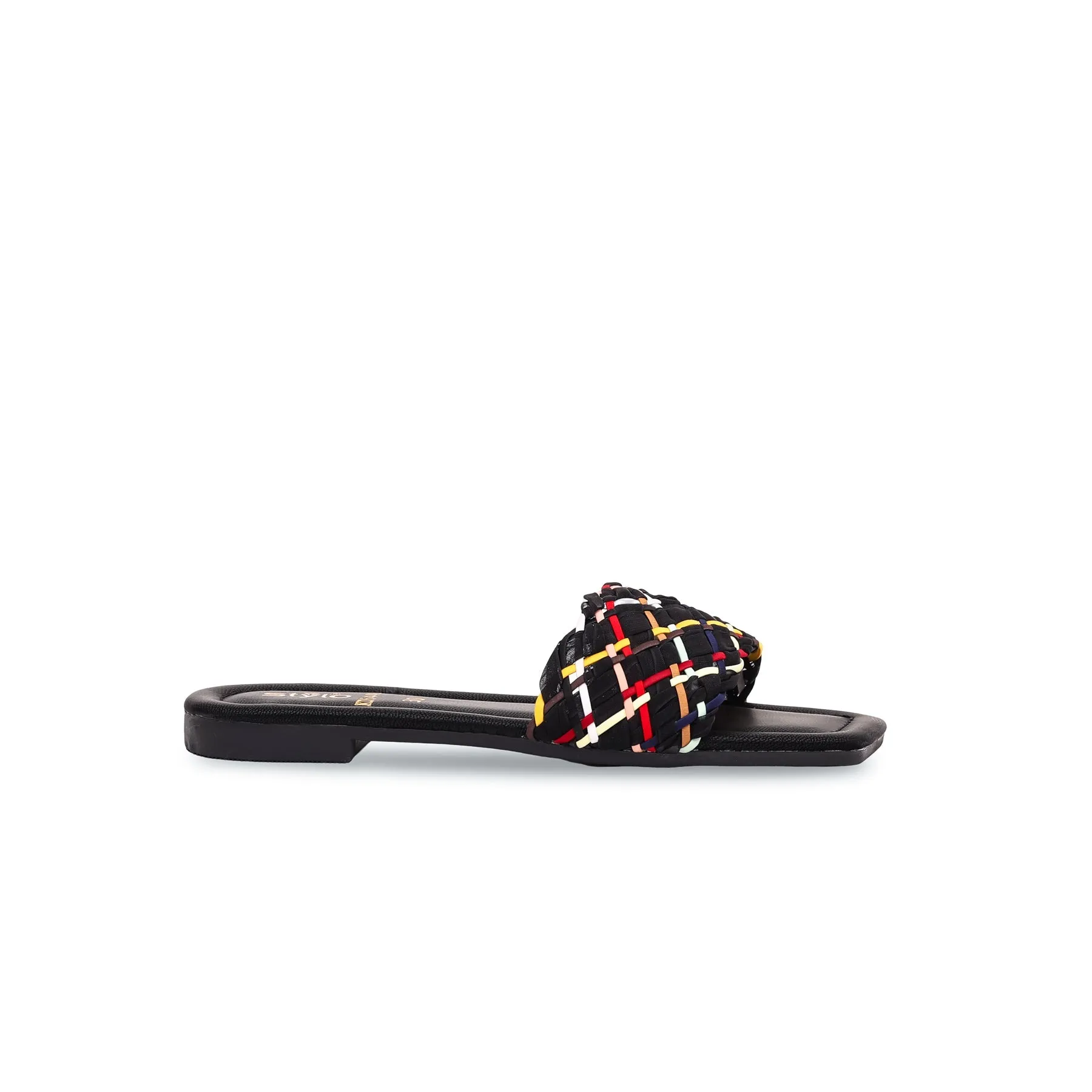 Girls Black Casual Slipper KD5448