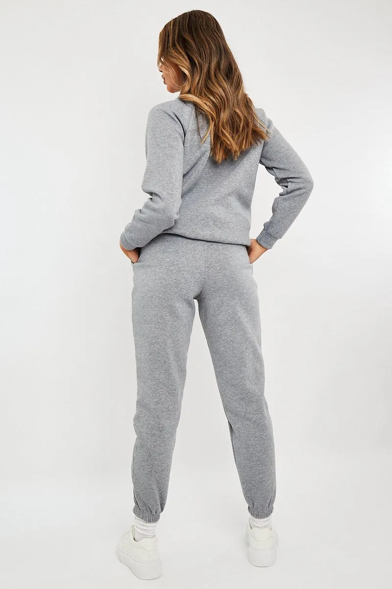 Grey Zip Ankle Joggers - Lanah