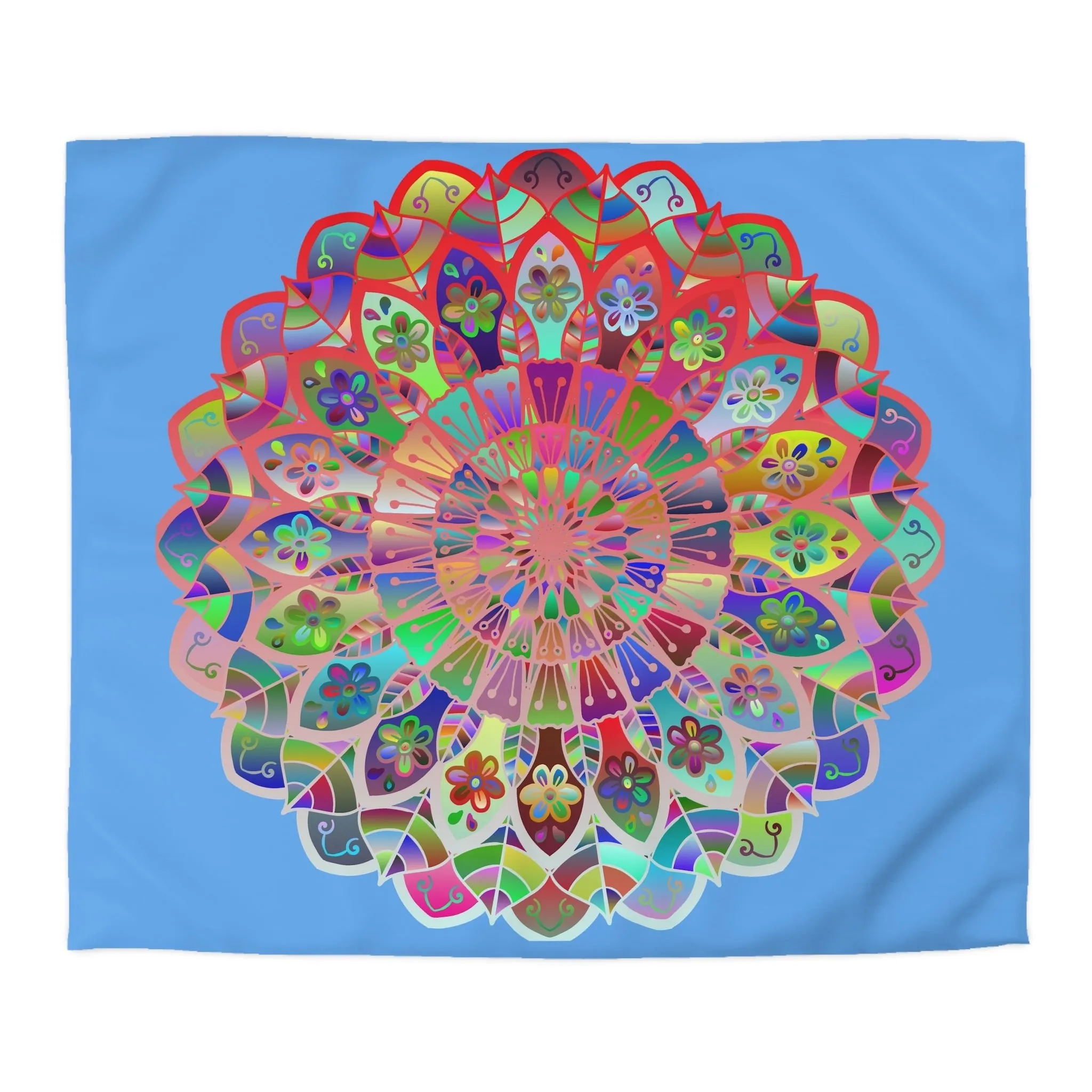 Handmade Mandala Design Microfiber Duvet Cover - Colorful Art