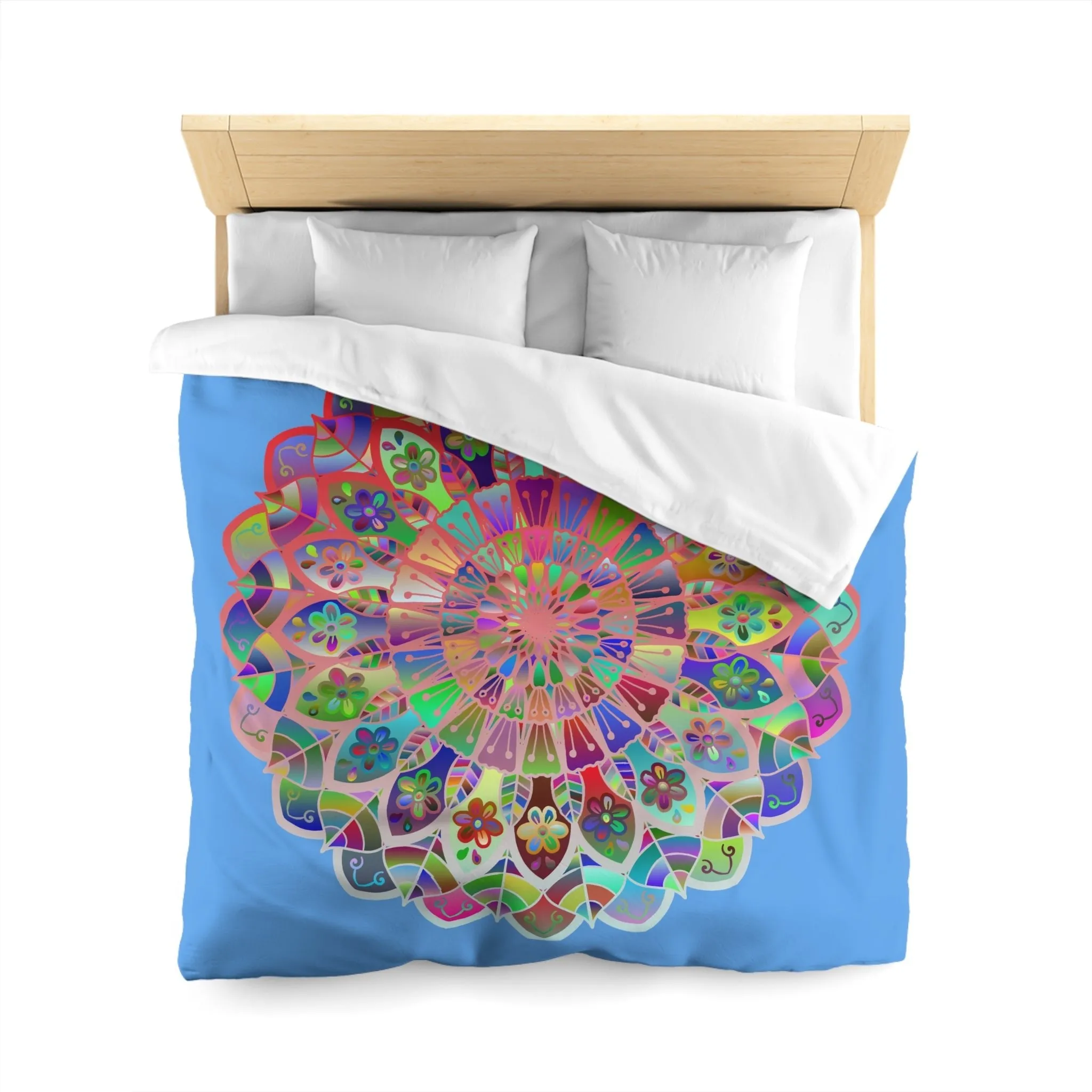 Handmade Mandala Design Microfiber Duvet Cover - Colorful Art