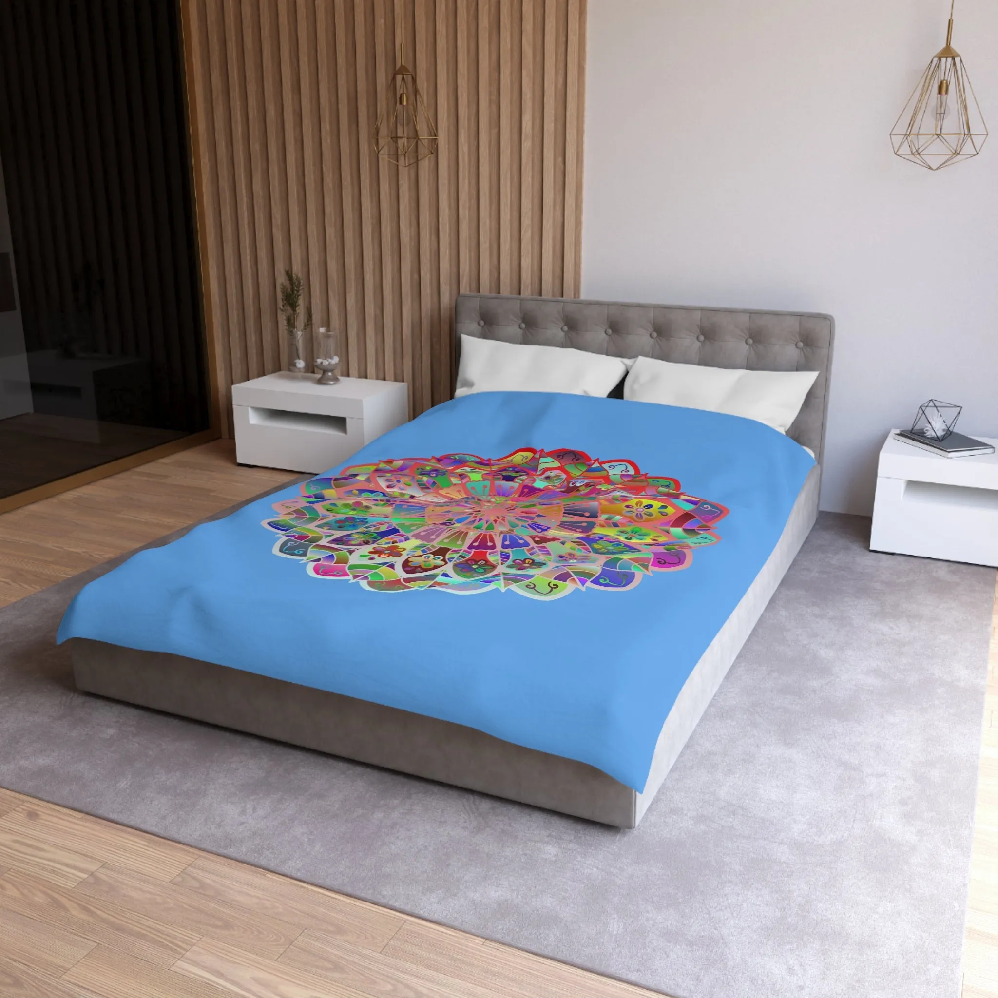 Handmade Mandala Design Microfiber Duvet Cover - Colorful Art