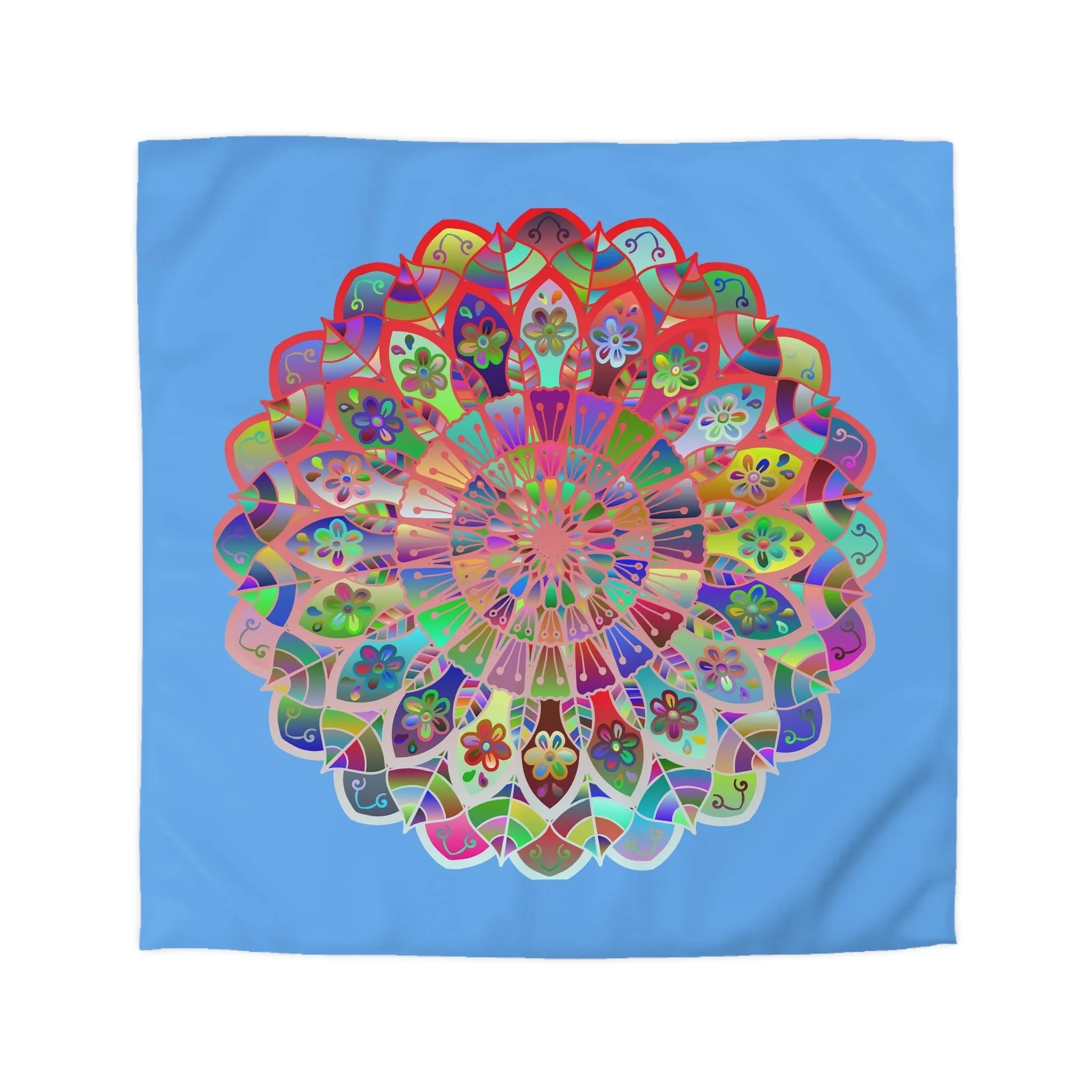 Handmade Mandala Design Microfiber Duvet Cover - Colorful Art