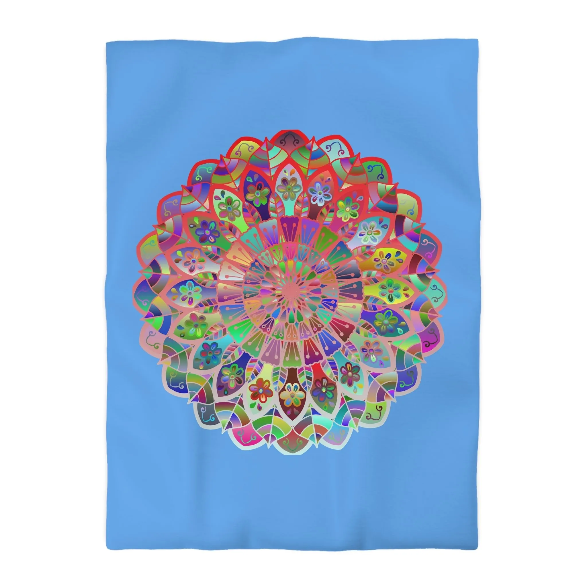 Handmade Mandala Design Microfiber Duvet Cover - Colorful Art