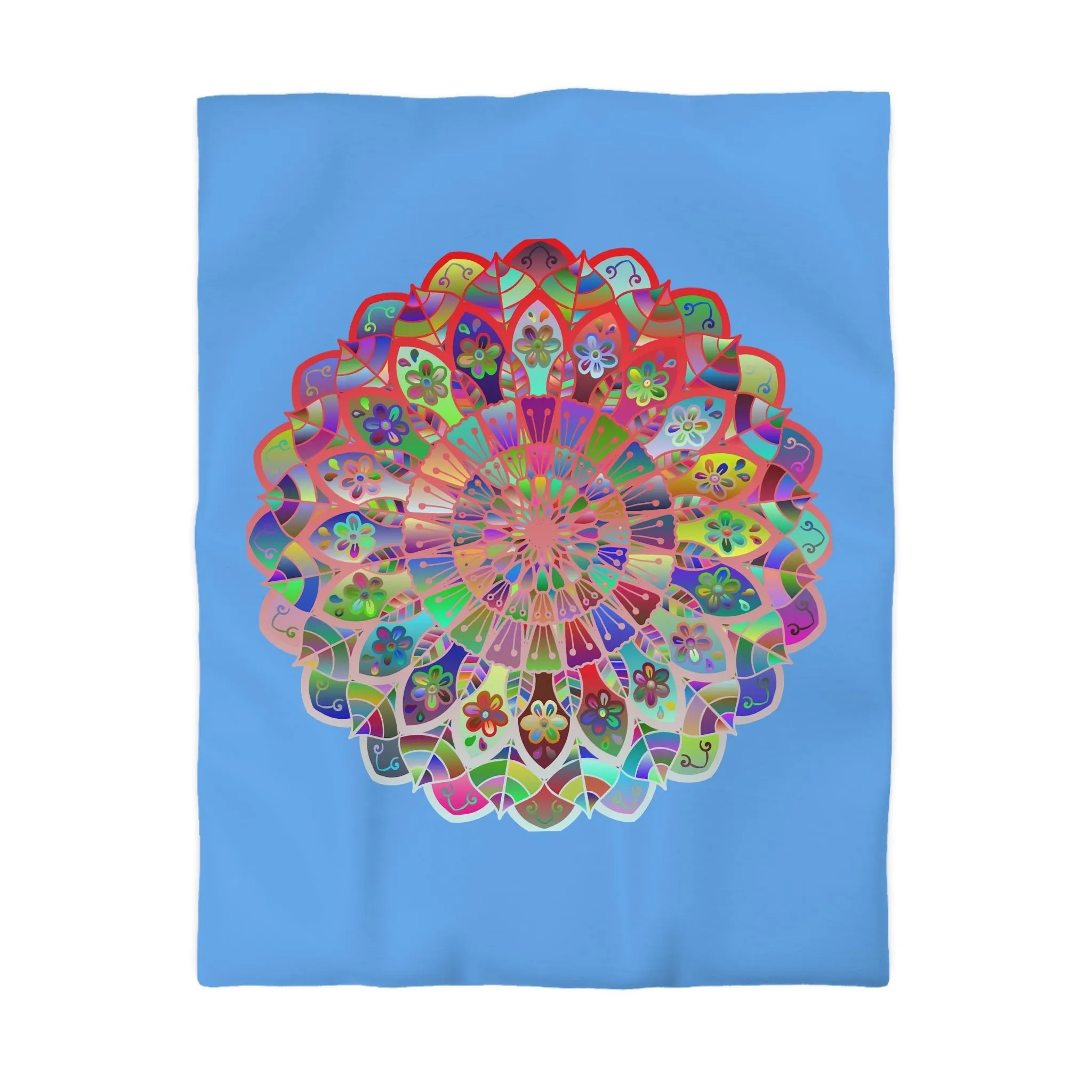 Handmade Mandala Design Microfiber Duvet Cover - Colorful Art