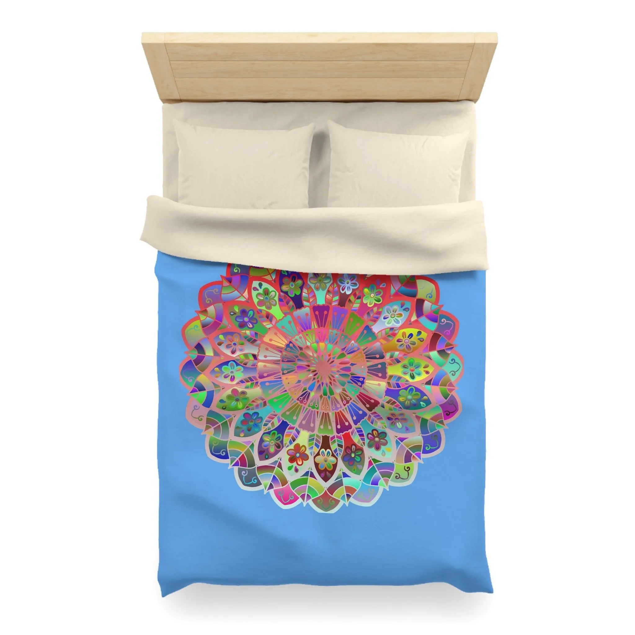 Handmade Mandala Design Microfiber Duvet Cover - Colorful Art