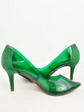 INC International Concepts Women's Zitah Clear Green Pumps Size 6.5