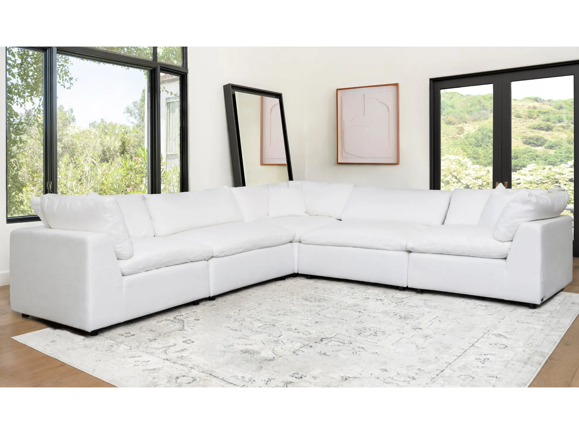 JoJo Fletcher Luxe Feather and Down 5-pc Two-Arm Sectional Set