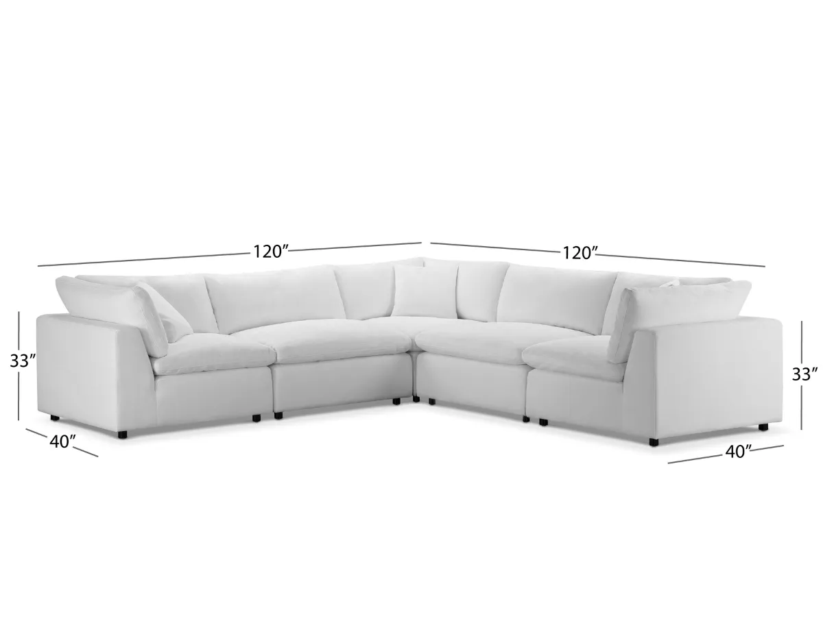 JoJo Fletcher Luxe Feather and Down 5-pc Two-Arm Sectional Set