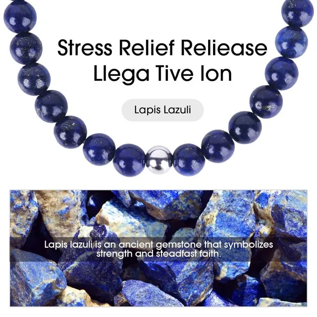 JSJOY Blue Beaded Bracelets for Men Boys Bracelet