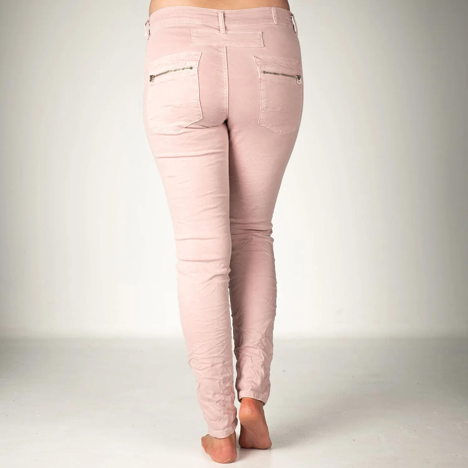 Melly & Co Pink 4 Button Hole Detail Jeans