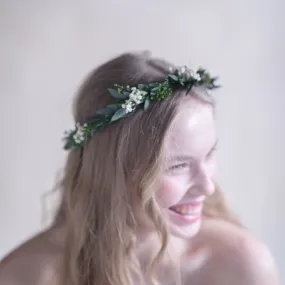 Natural greenery hair wreath