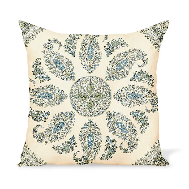 Peter Dunham Textiles Samarkand in Blue/Green Pillow