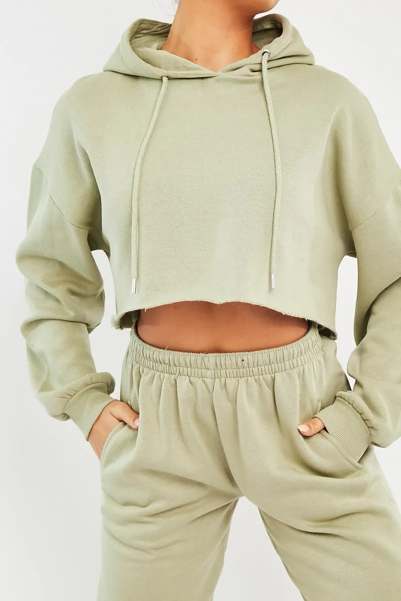 Sage Cropped Oversized Hoodie and Joggers Co-ord - Karenza