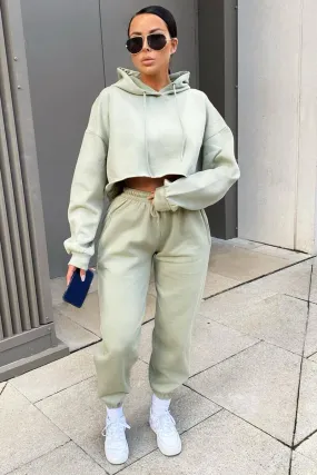 Sage Cropped Oversized Hoodie and Joggers Co-ord - Karenza