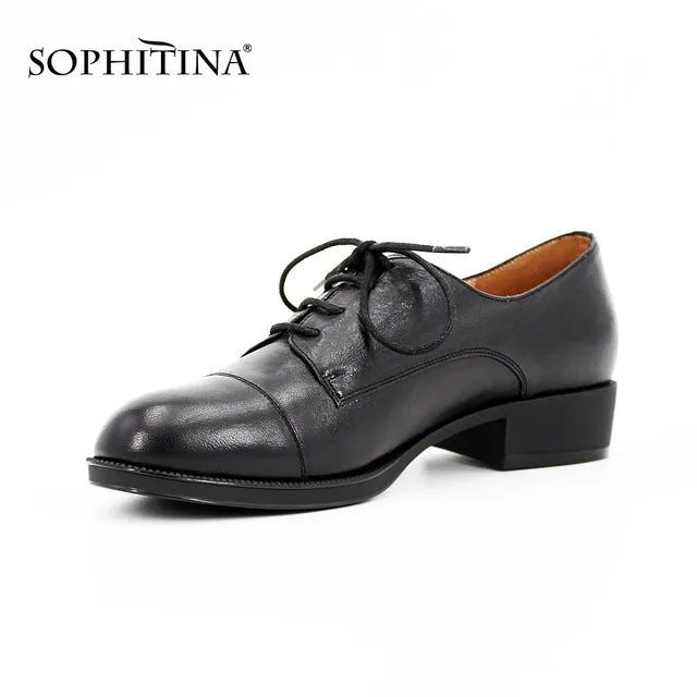 SOPHITINA Full Genuine Leather Soft sheepskin woman shoes