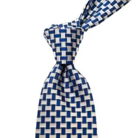 Sovereign Grade Blue Basket Weave Silk Tie