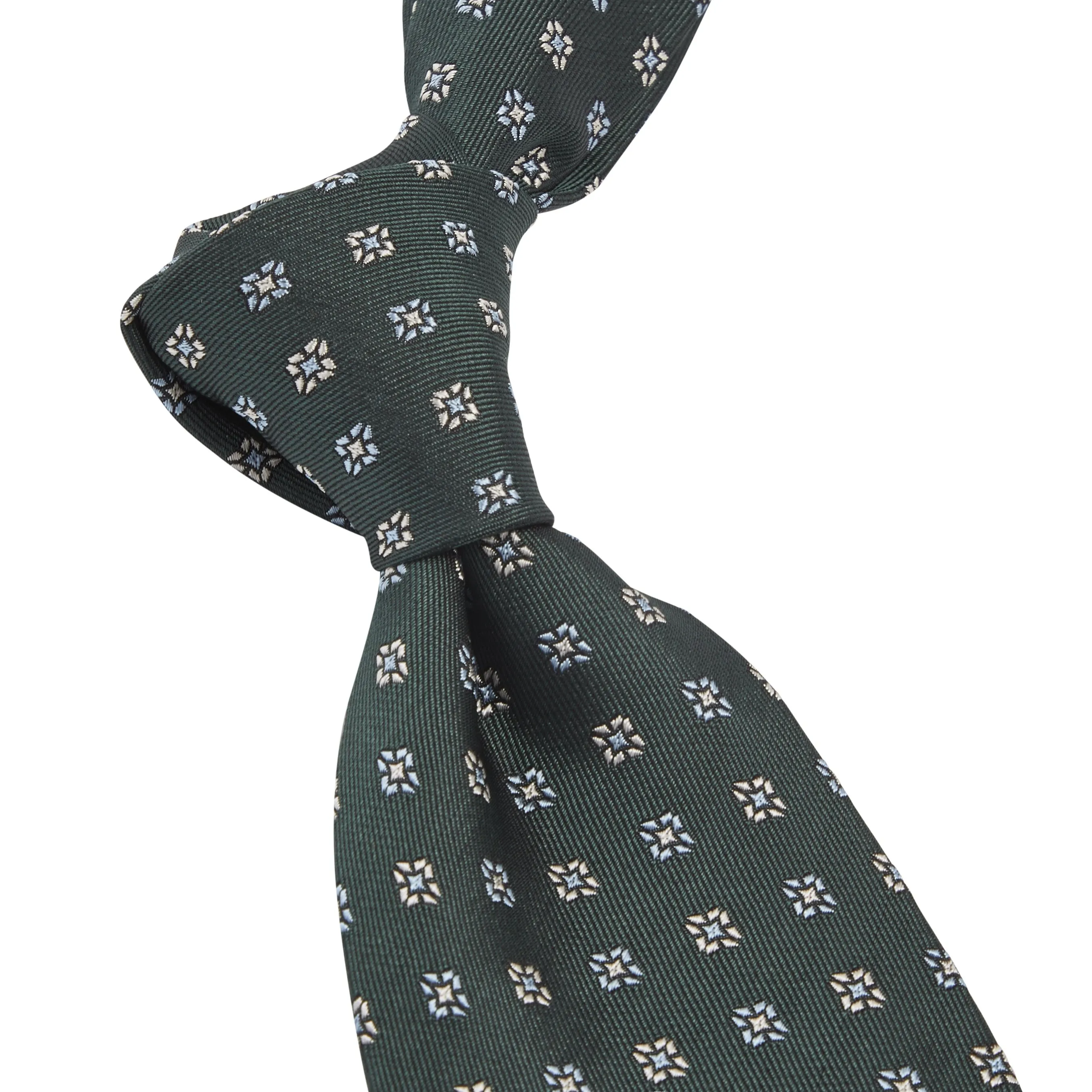 Sovereign Grade Forest Green Square Floral Jacquard Tie