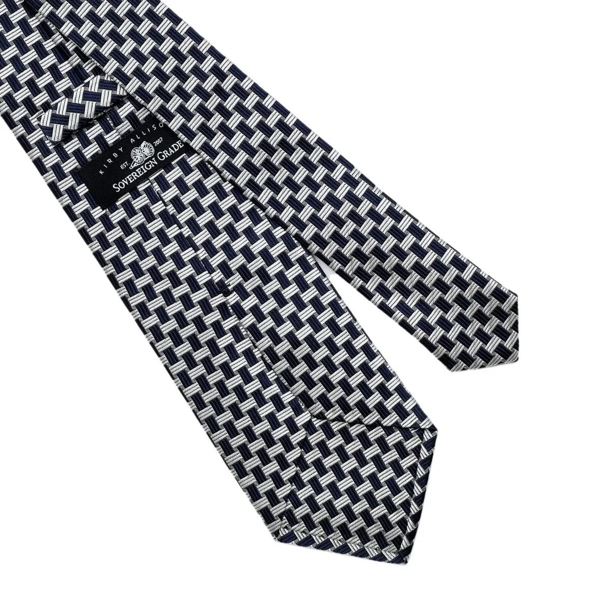 Sovereign Grade Navy Basket Weave Silk Tie