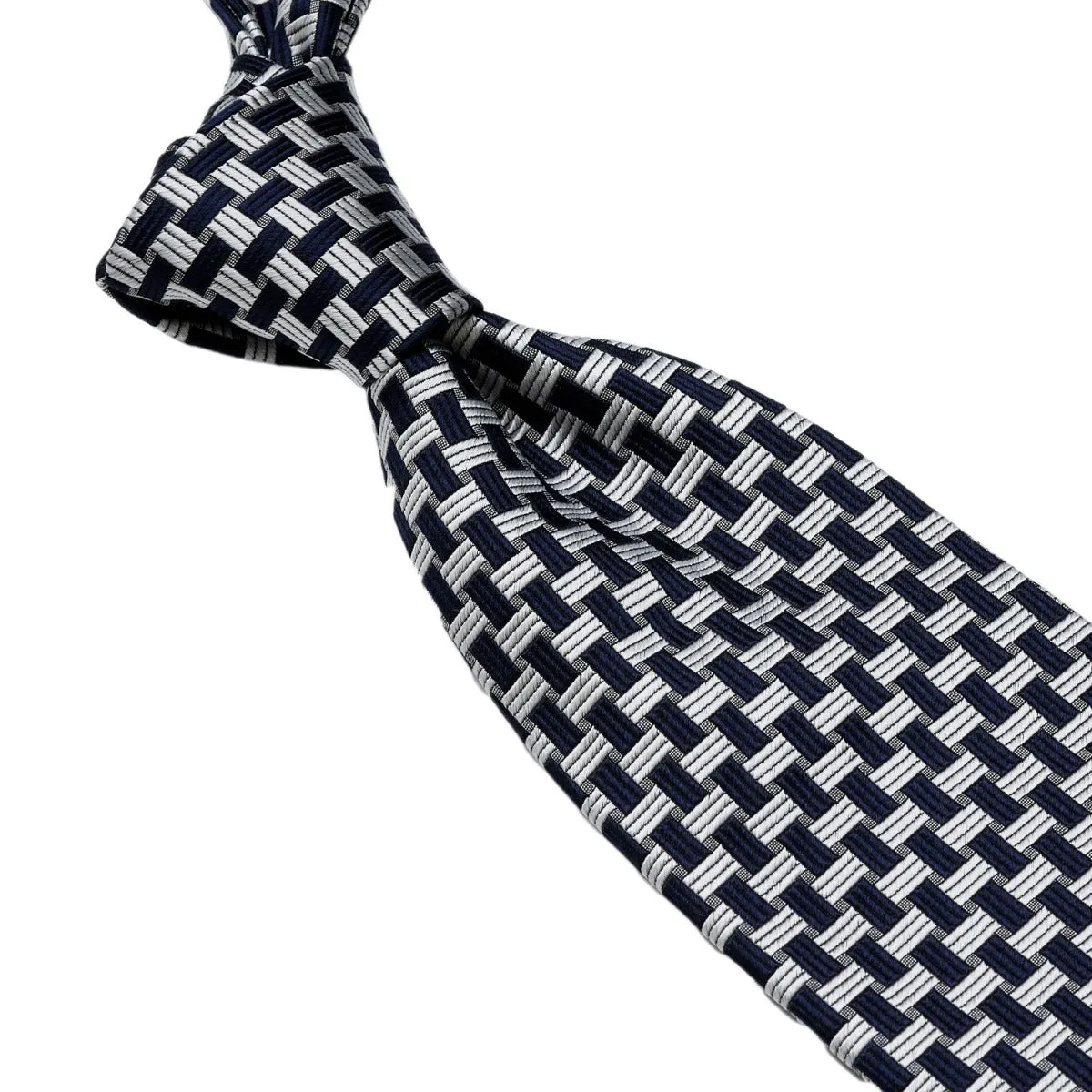 Sovereign Grade Navy Basket Weave Silk Tie