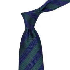 Sovereign Grade Woven Navy and Green Rep Tie, 150 cm