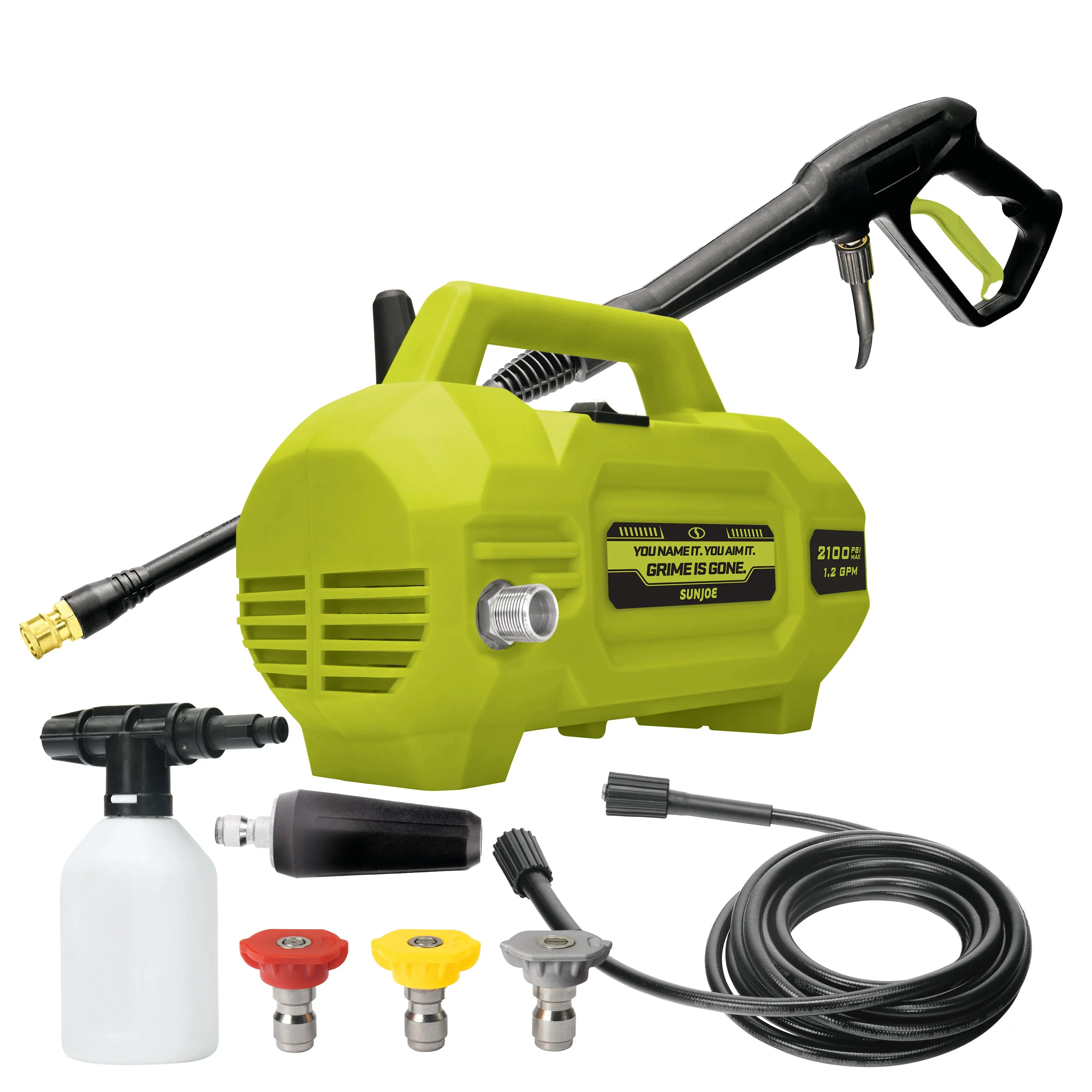 Sun Joe SPX2100HH-SJG Electric Handheld Pressure Washer W/ Foam Cannon and Nozzles | 13-Amp | Easy Carry Handle | Included Accessories