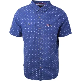 Superdry Men's Indigo Riveter Polka Dot S/S Woven