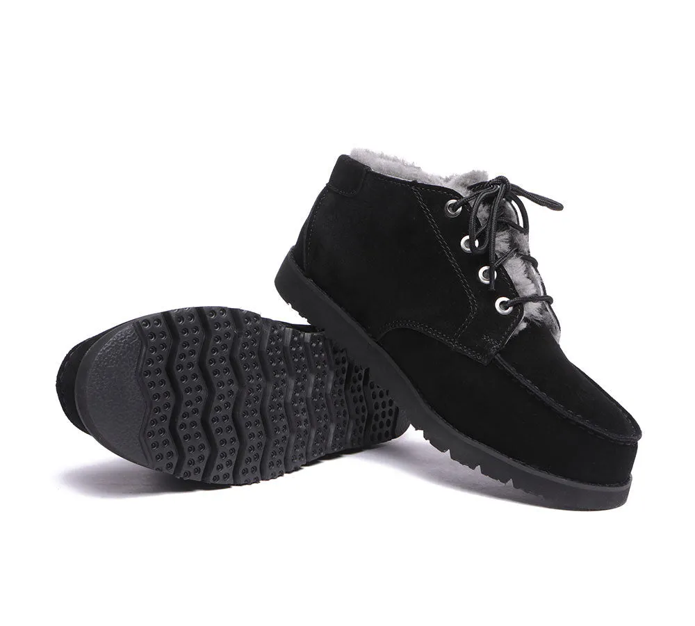 UGG Men Boots Lace Up Ankle Sheepskin Casual Boots Sneakers Ryan