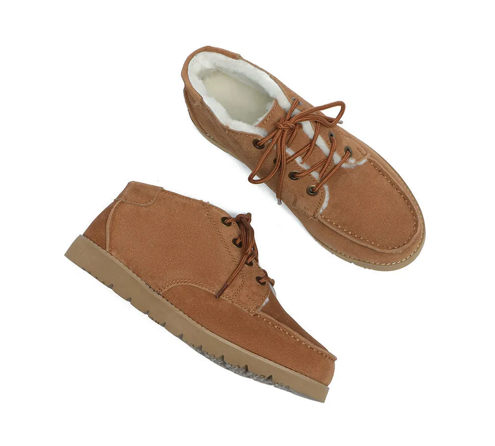 UGG Men Boots Lace Up Ankle Sheepskin Casual Boots Sneakers Ryan