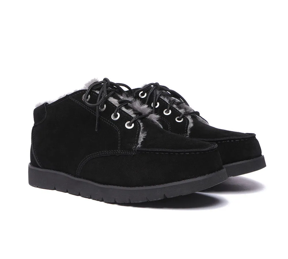 UGG Men Boots Lace Up Ankle Sheepskin Casual Boots Sneakers Ryan