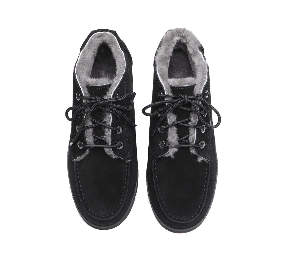 UGG Men Boots Lace Up Ankle Sheepskin Casual Boots Sneakers Ryan